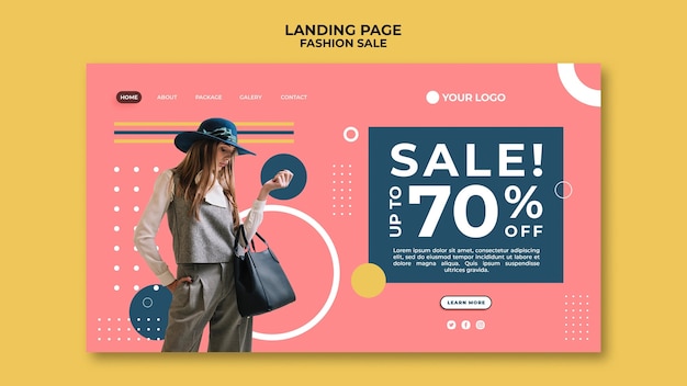 PSD fashion sale landing page design