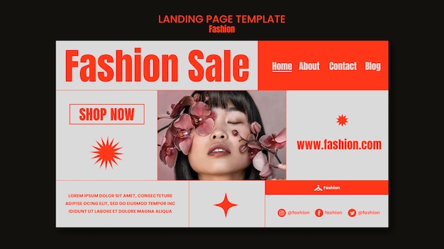 PSD fashion sale landing page template