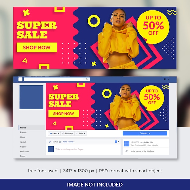 Fashion sale promo for facebook cover