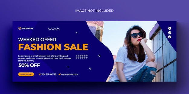 ファッション販売ソーシャル メディア バナーと facebook カバー写真デザイン テンプレート