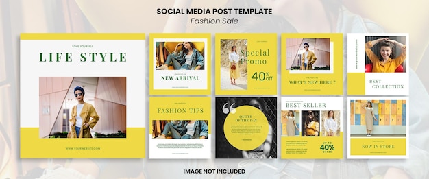 PSD fashion sale social media banner design template