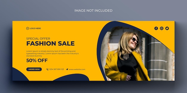 Fashion sale social media banner and facebook cover photo design template