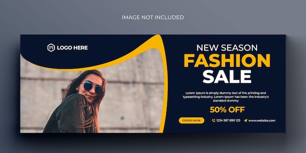 Fashion sale social media banner and facebook cover photo design template