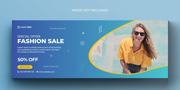 Fashion sale social media banner and facebook cover photo design template