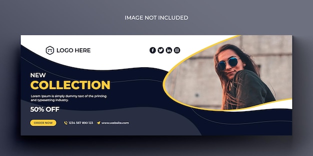PSD fashion sale social media banner and facebook cover photo design template