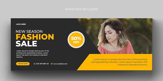 Fashion sale social media banner and facebook cover photo design template