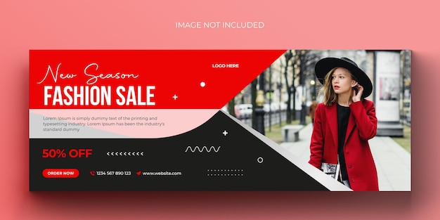 Fashion sale social media banner and facebook cover photo design template