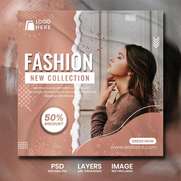 Fashion sale social media banner post design template