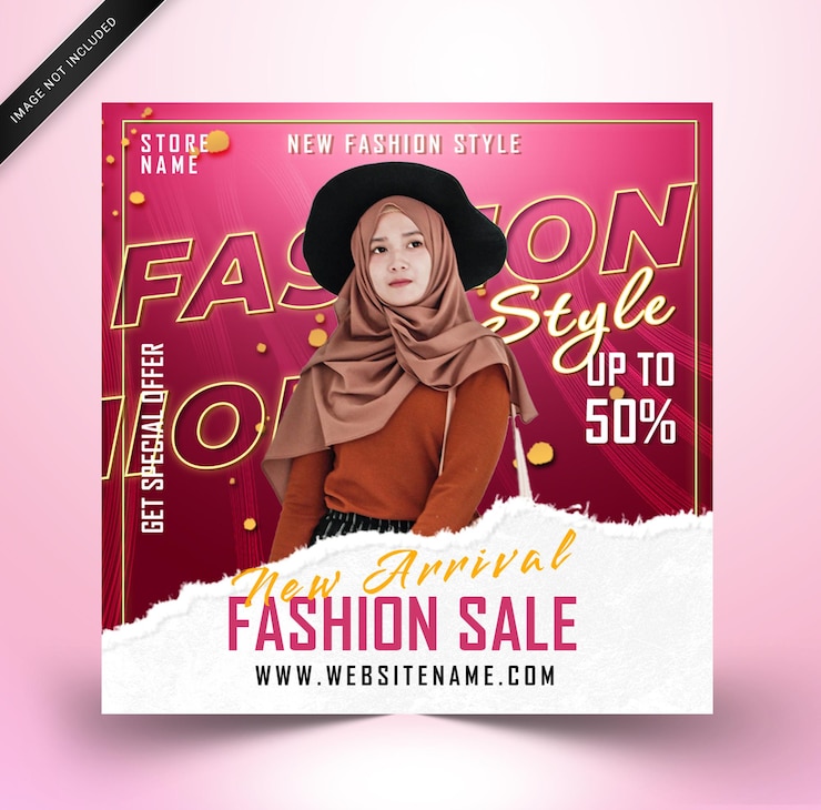 Fashion sale social media banner psd template