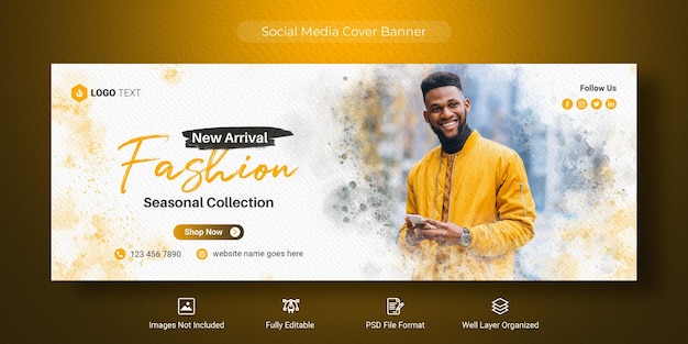 Fashion sale social media facebook cover banner template