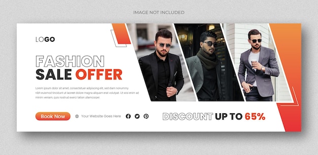 Fashion sale social media facebook cover design template