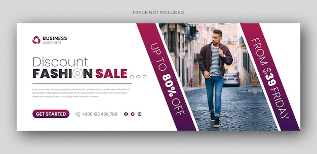 Fashion sale social media facebook cover design template