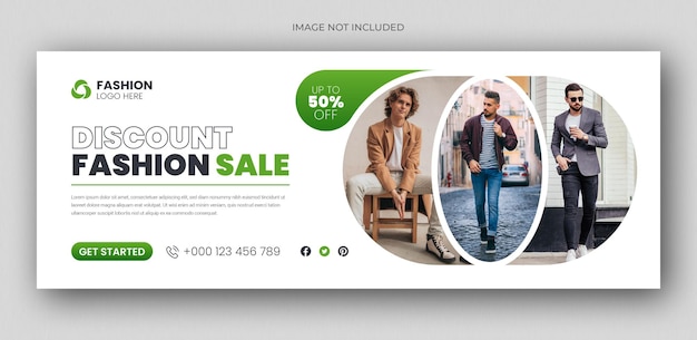 PSD fashion sale social media facebook cover design template