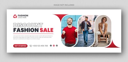 Fashion sale social media facebook cover design template