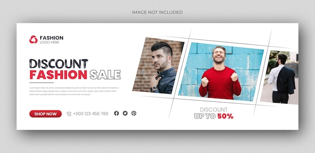 Fashion sale social media facebook cover design template