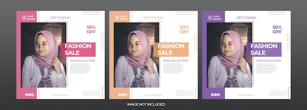 Fashion sale social media instagram banner post template