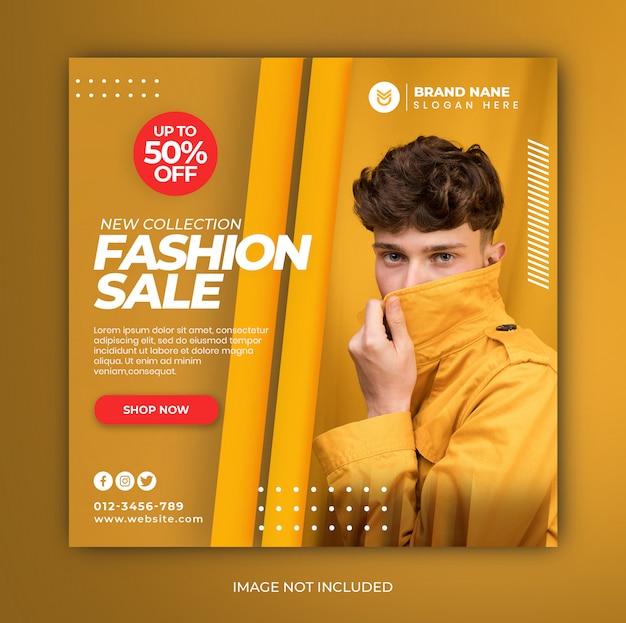 Fashion sale social media instagram banner post template