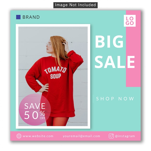 Fashion sale social media instagram banner premium psd