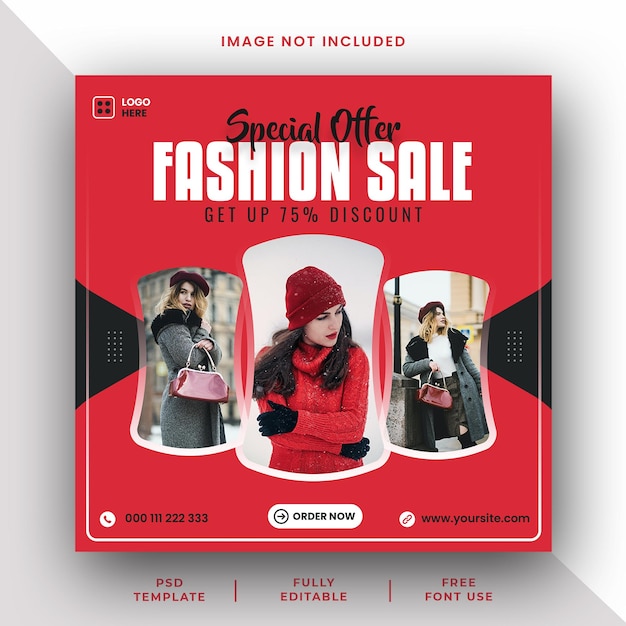 Fashion sale social media instagram post banner template