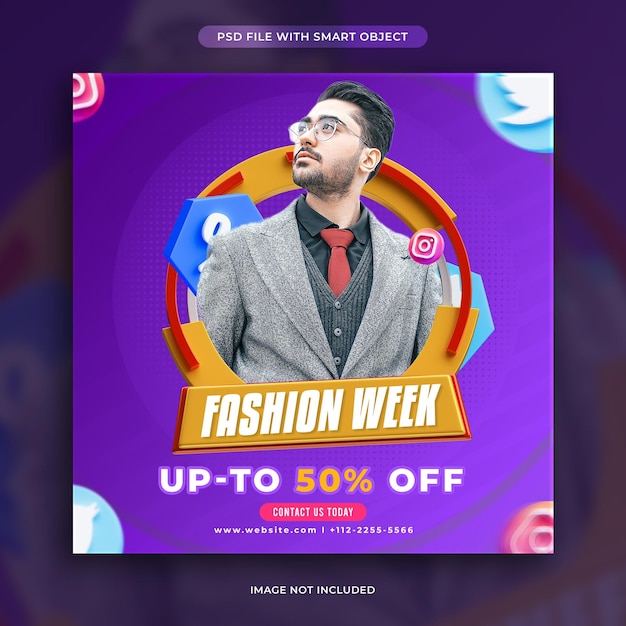 Fashion sale social media instagram post template