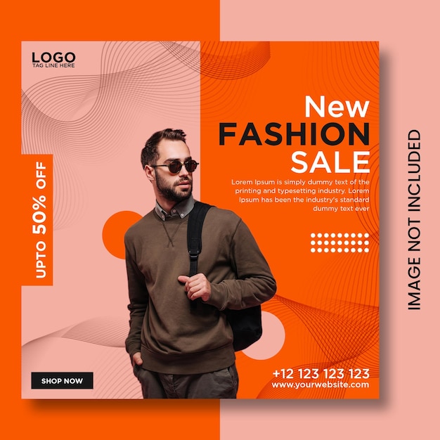 PSD fashion sale social media instagram post template