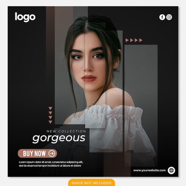 fashion sale social media post or instagram banner template