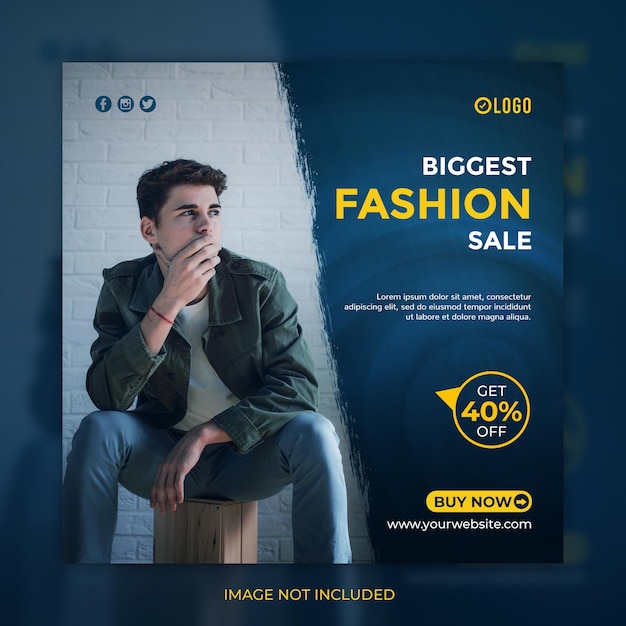 PSD fashion sale social media post or instagram banner template