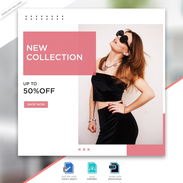 Fashion sale social media post template banner