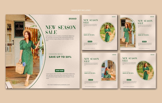 Fashion Sale Social Media Post Template and Fashion Web Banner Template