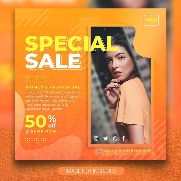 PSD fashion sale social media post template