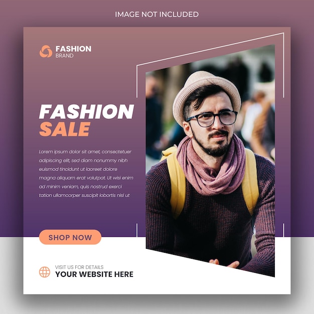 Fashion sale social media post and web banner template