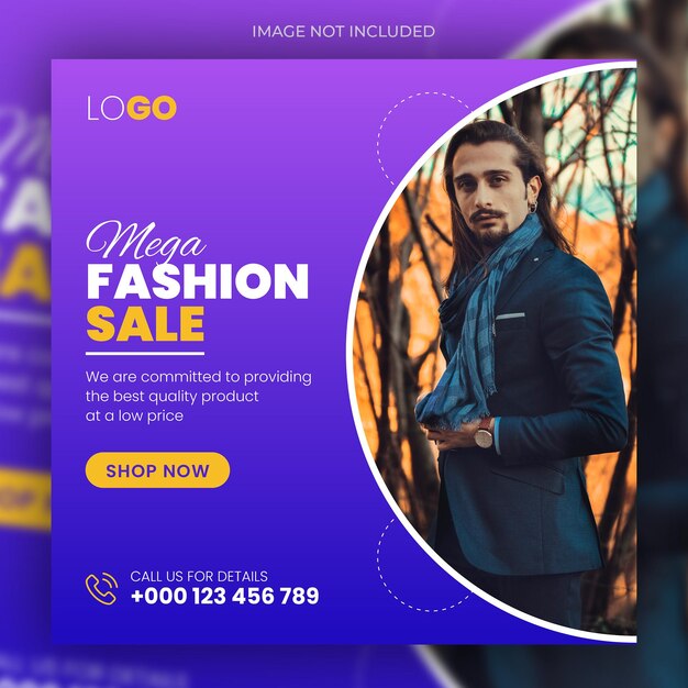 Fashion sale social media post and web banner template