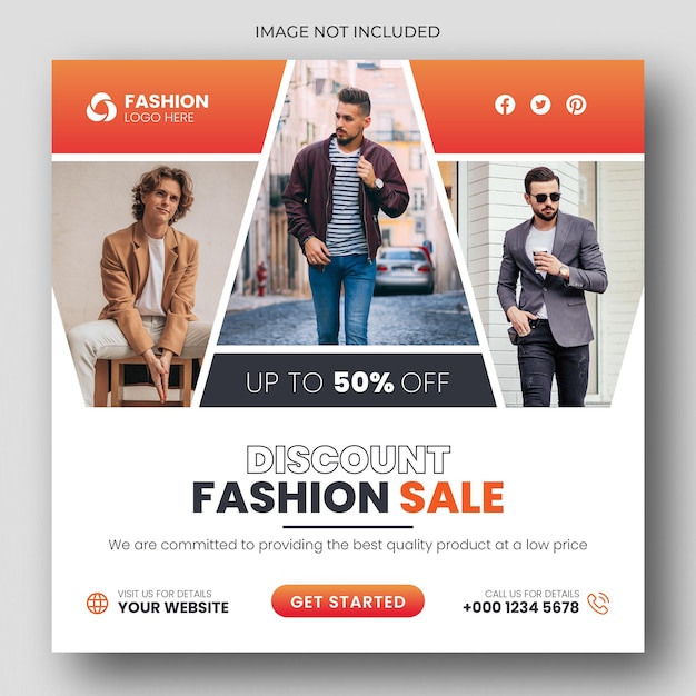 Fashion sale social media post and web banner template