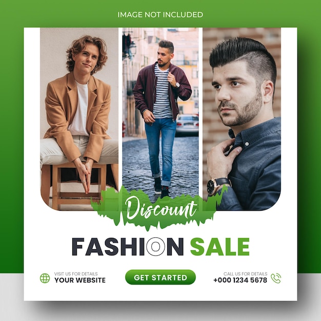 PSD fashion sale social media post and web banner template