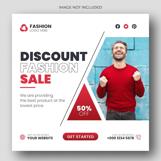 PSD fashion sale social media post and web banner template