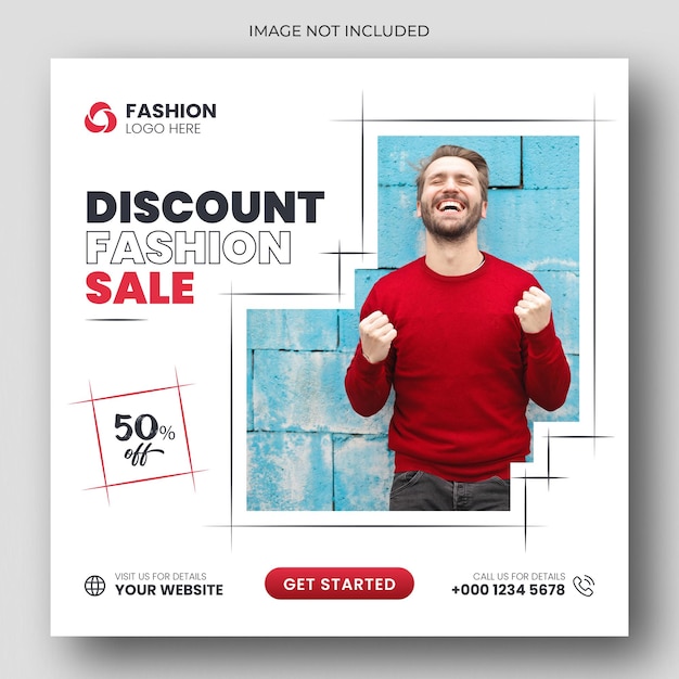 Fashion sale social media post and web banner template