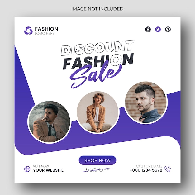 PSD fashion sale social media post and web banner template