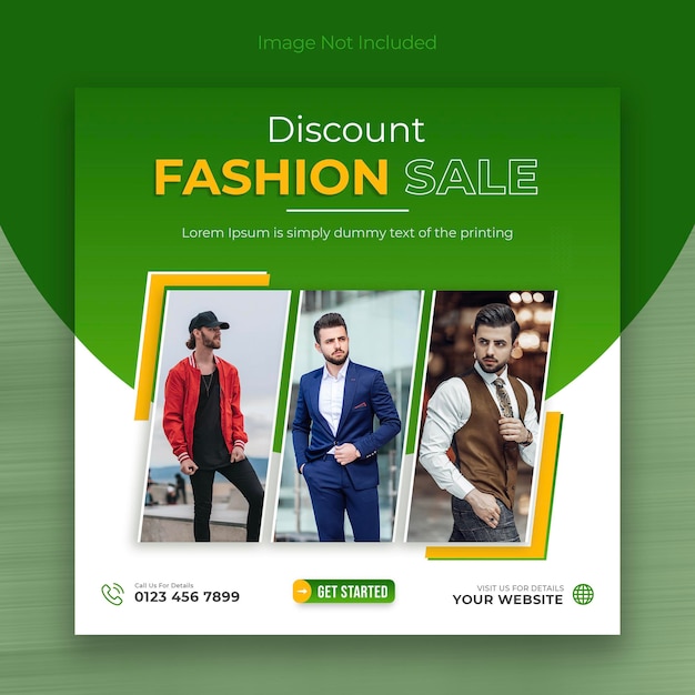 Fashion sale social media post and web banner template