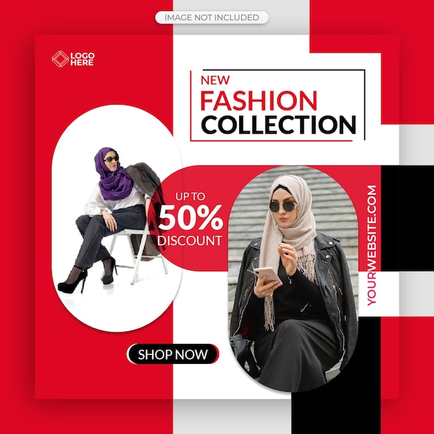 Fashion sale social media post and web banner template