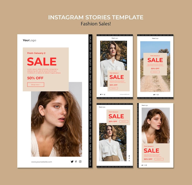 fashion sale social media stories template