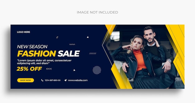 Fashion sale social media web banner flyer and Facebook cover photo design template