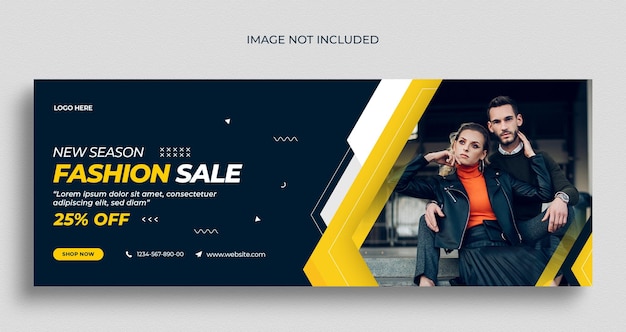 Fashion sale social media web banner flyer and facebook cover photo design template