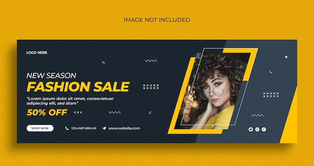 Fashion sale social media web banner flyer and facebook cover photo design template