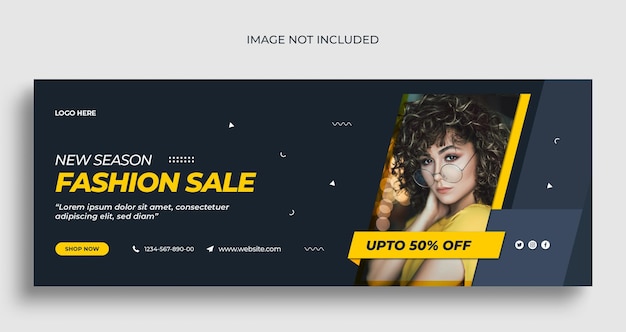 Fashion sale social media web banner flyer and facebook cover photo design template