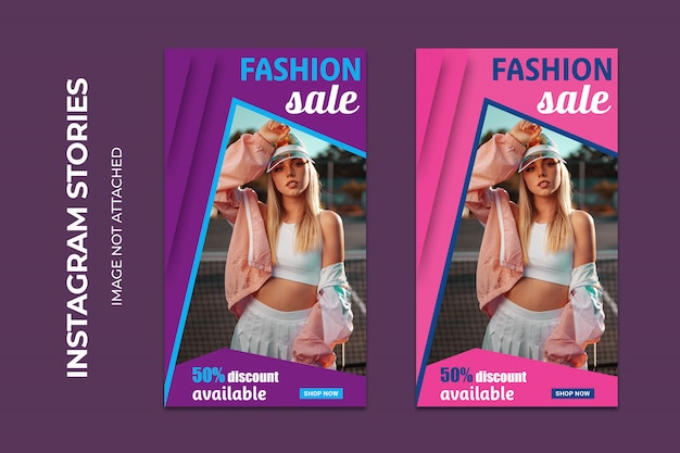 Fashion sale social web banners premium