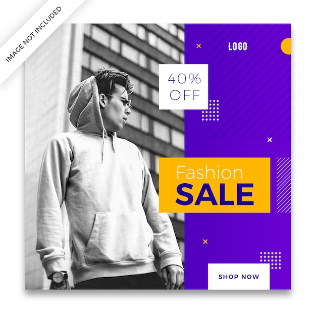 fashion sale square banner or instagram post template design