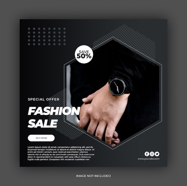 Fashion sale square banner template