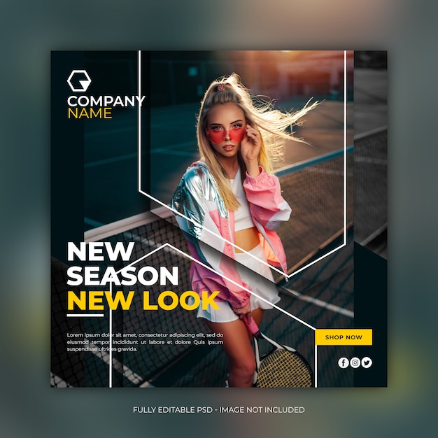 Fashion sale square banner template