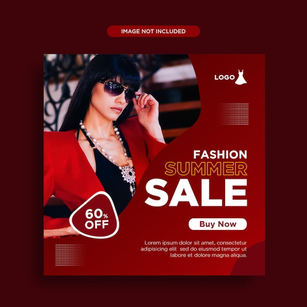 Fashion sale square banner template