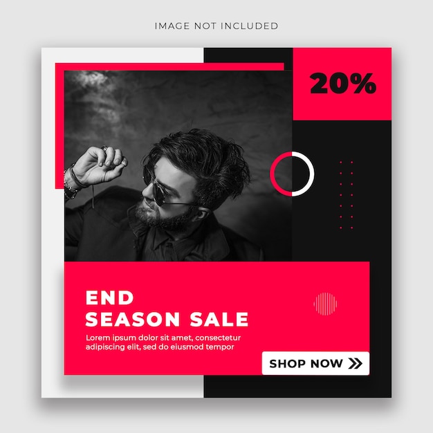 PSD fashion sale square social media post or banner template for new arrival promotion